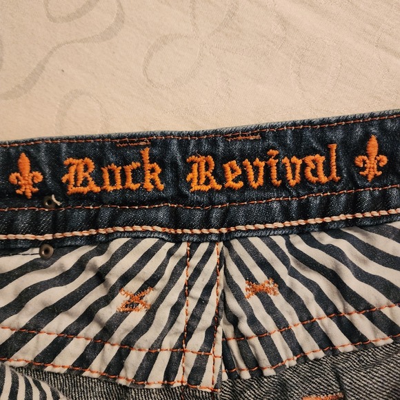 Rock Revival Emilie Easy Shorts 28 Y2K Western Cowgirl Embroidered Denim Glam - Picture 11 of 16